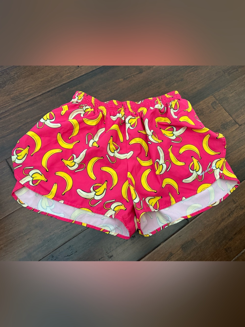 Men's Running Shorts — Bright Pink Banana Print